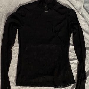 h&m sheer long sleeve mock neck